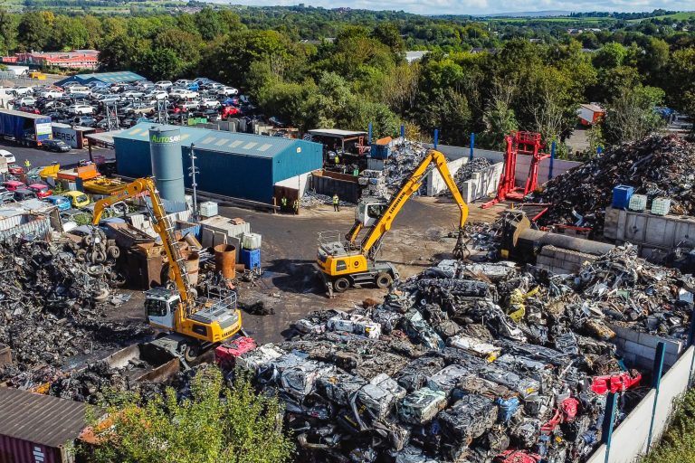 Scrap car - Autosave Bury site aerial shot