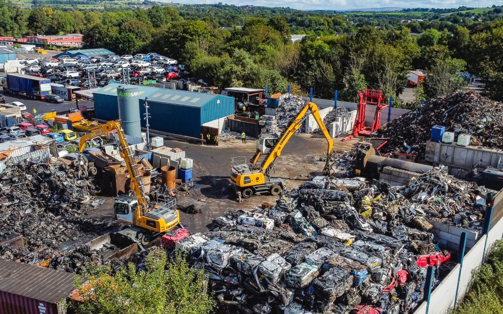 Scrap car - Autosave Bury site aerial shot